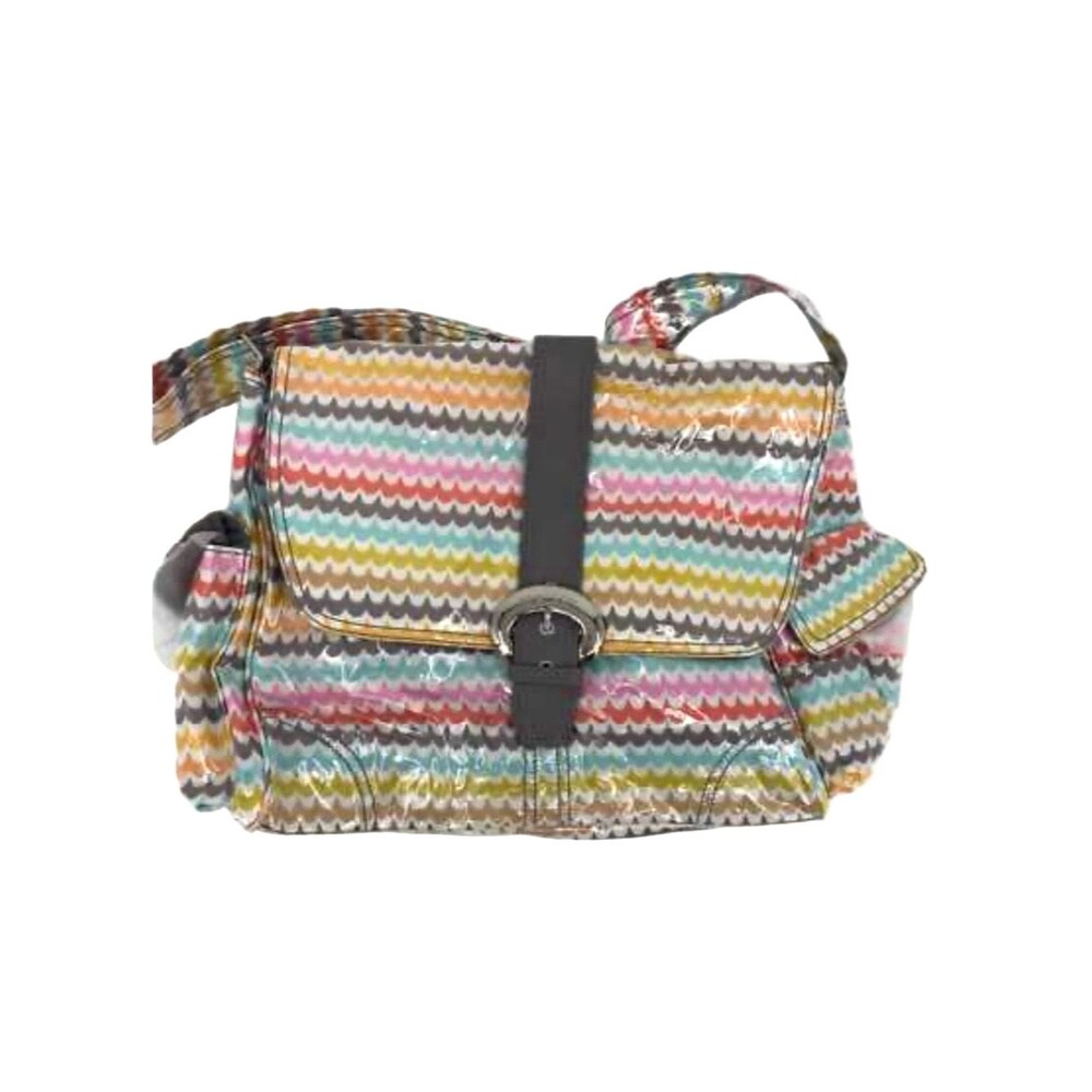 Kalencom Multicolor ChevronPrint Baby Diaper Bag w Buckle Strap & Changing Pad